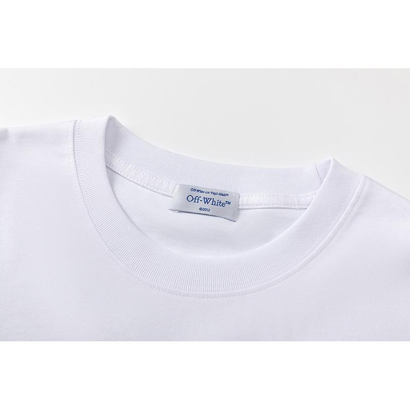 9065 Off-White Весна/Лето 2026 Новые Мужские и Женские Футболки с Капюшоном, Коротким Рукавом, Круглым Вырезом, Узором из Граффити, Букв и Стрелок