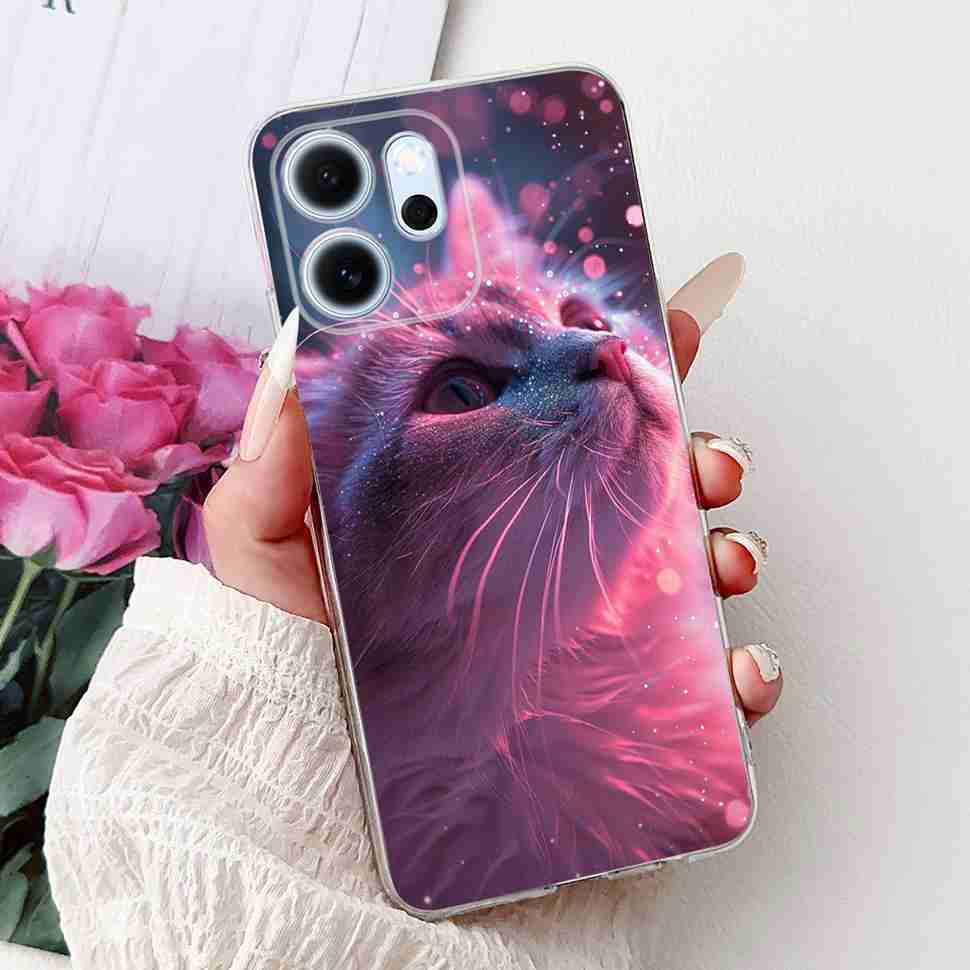 For Oppo Reno14 F 5G CPH27436.57" Case Colorful Butterfly Flowers TPU Soft Silicone Cover For Oppo Reno 14 F RENO14F Phone Cases