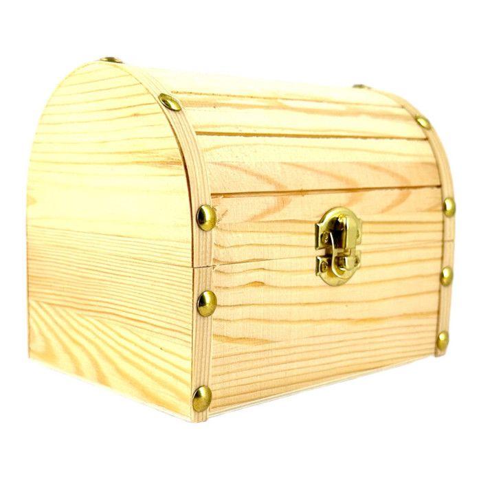 Petit coffre de pirate - Bois - A décorer - 16x11x12,5cm - Loisirs créatifs