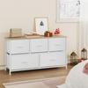 Commode Chambre WOLTU - Armoire 5 Tiroirs en Tissu - Bois d'Ingénierie et Métal - Blanc W0ITT5025