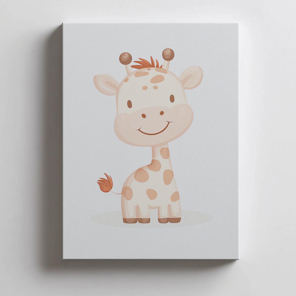 Uśmiechnięta Żyrafa - Plakat Dla Dzieci Uśmiechnięta Żyrafa - Plakat Dla Dzieci, 40X50 Cm, Rama Aluminiowa Czarna, Papier Matowy 230 Gsm