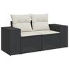 VidaXL Salon de Jardin avec Coussins 6 pcs, Canapés de Terrasse, Ensemble de Meubles de Patio, Mobilier d'Extérieur, Noir 3222625