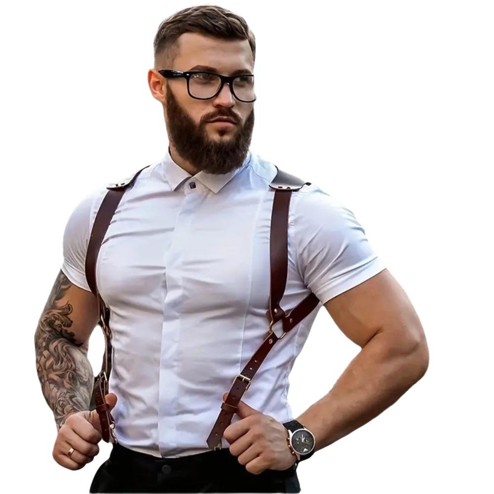 Регулируемые мужские корсетные подтяжки ПУ ремень для тела Аксессуары для одежды Поясные аксессуары