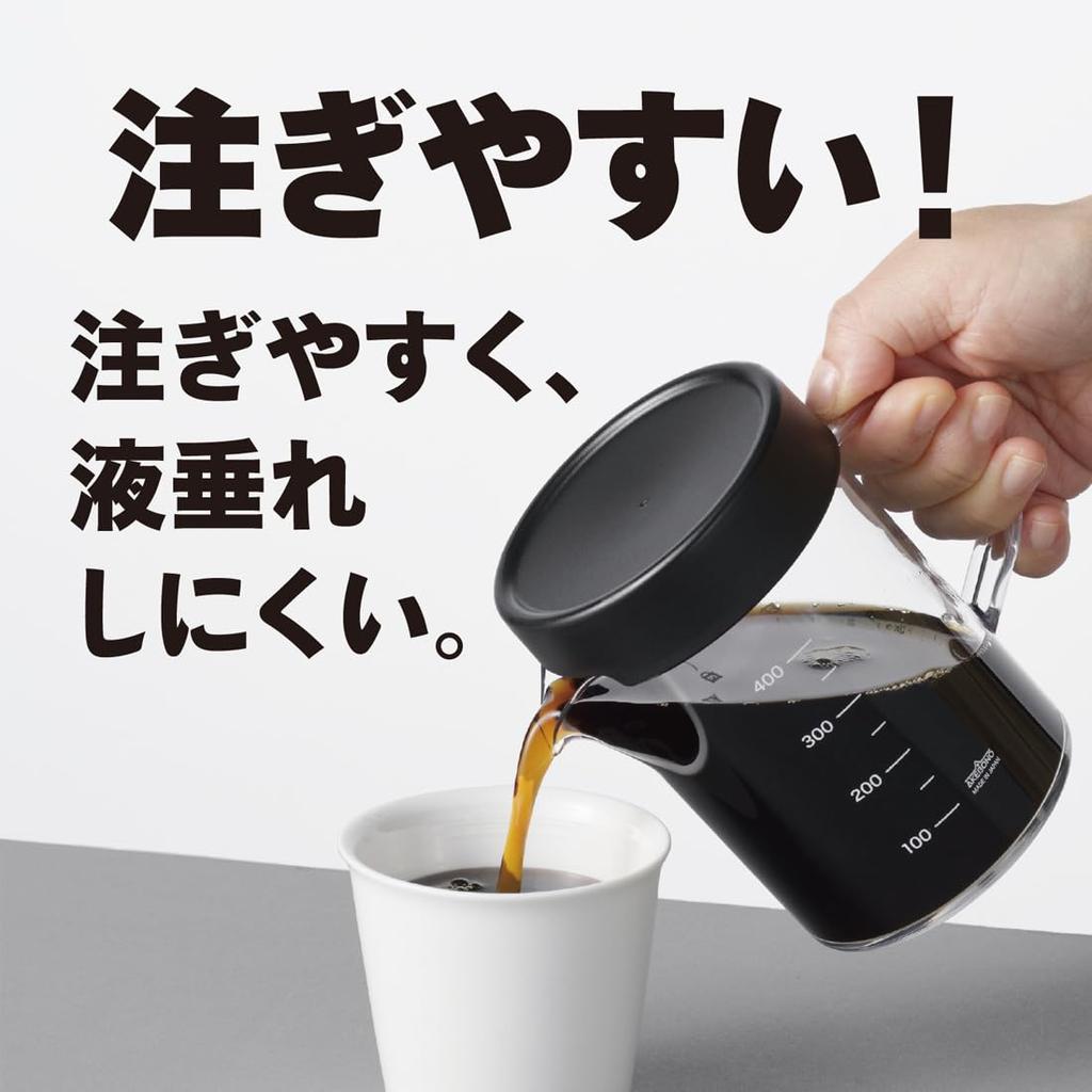 Akebono Sangyo Strong 400 Coffee Server with Beaker and Compact Dripper Set, White, TW-3767