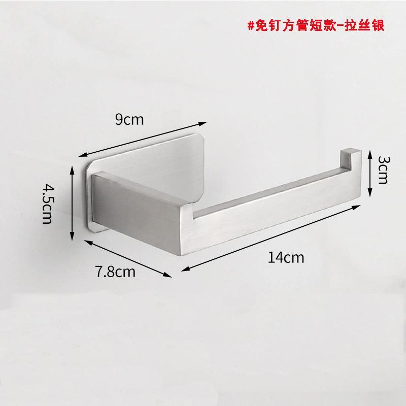 Держатель для туалетной бумаги из нержавеющей стали, самоклеящийся в ванной, держатель для салфеток, черная отделка, простая установка, без винтов