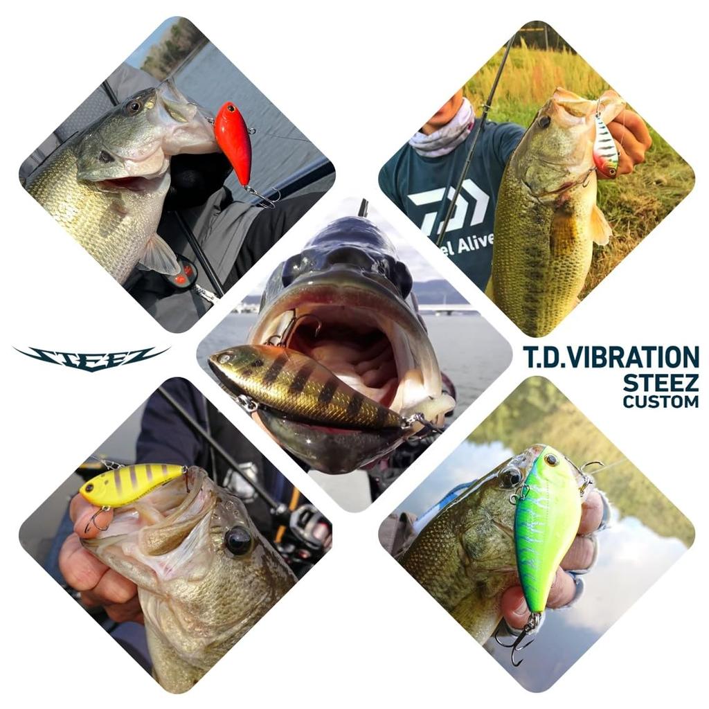 Daiwa TD Vibration Steez Custom Blue Pearl Claw Bass Lure 65S-W