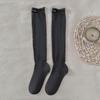 Gray Ballet Scrunched Over-the-Knee Socks for Women - Spring/Autumn Calf-Length with Miu Style Label