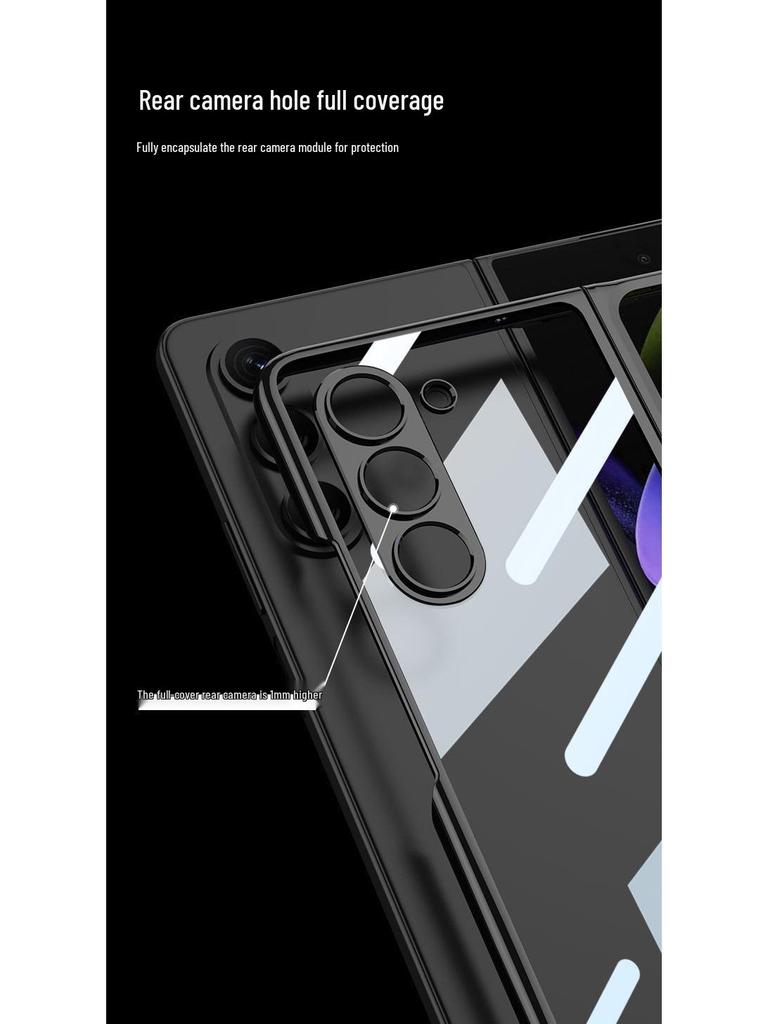Ультратонкий гальванизированный чехол Samsung Z Fold5 с защитой экрана - Противоударный, Креативный, Складной дизайн