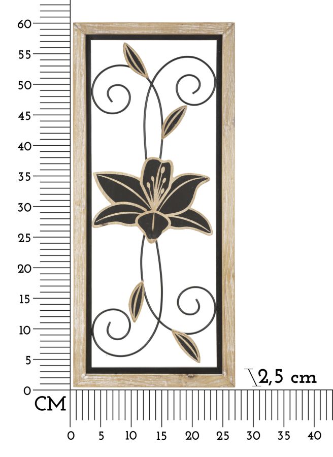 Iron and Wood Wall Panel Koman -B- Cm 26X2,5X60