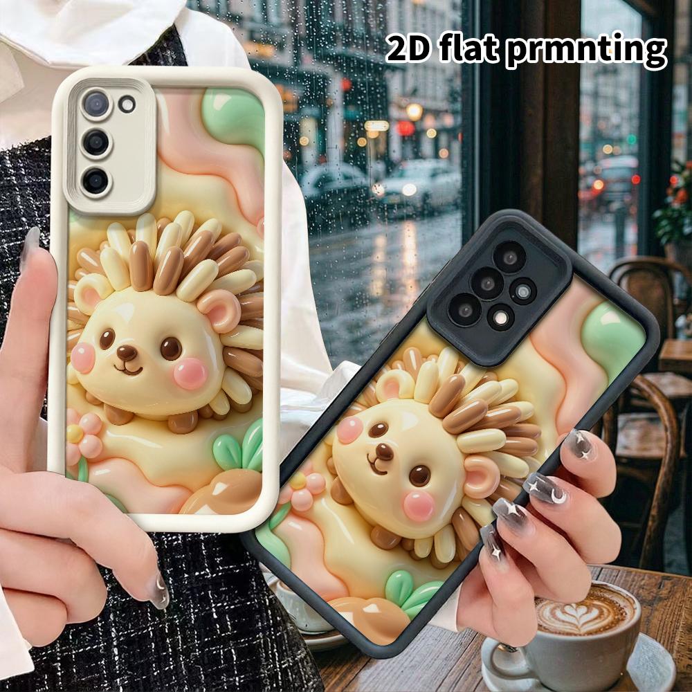 Phone Case: 2D flat, fits Samsung Galaxy A34 A35 M05 M06 S20 S22 S21 FE Plus 5G protective cases, light beige little hedgehog, perfect Christmas and H