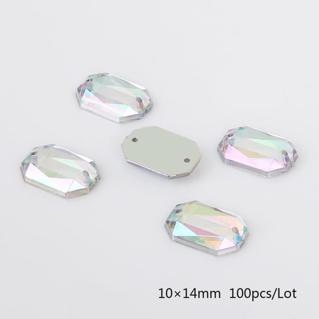 Круглые многогранные акриловые стразы с плоской задней стороной и двумя отверстиями для DIY ювелирных аксессуаров