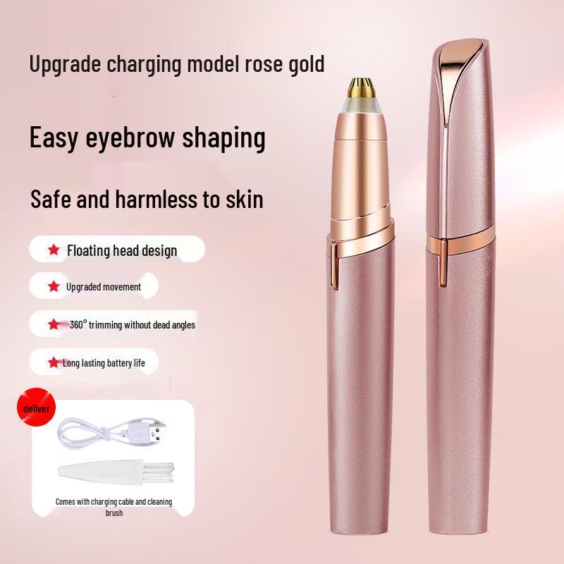 USB Rechargeable Electric Eyebrow Trimmer for Women with Anti-Scratch Design & Extra Blade