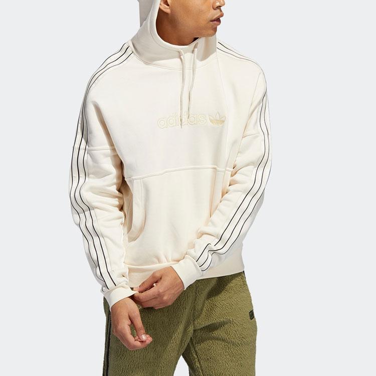 Adidas Originals Trefoil Stripe Solid Hoodie Мужская толстовка с капюшоном Off-White H31285