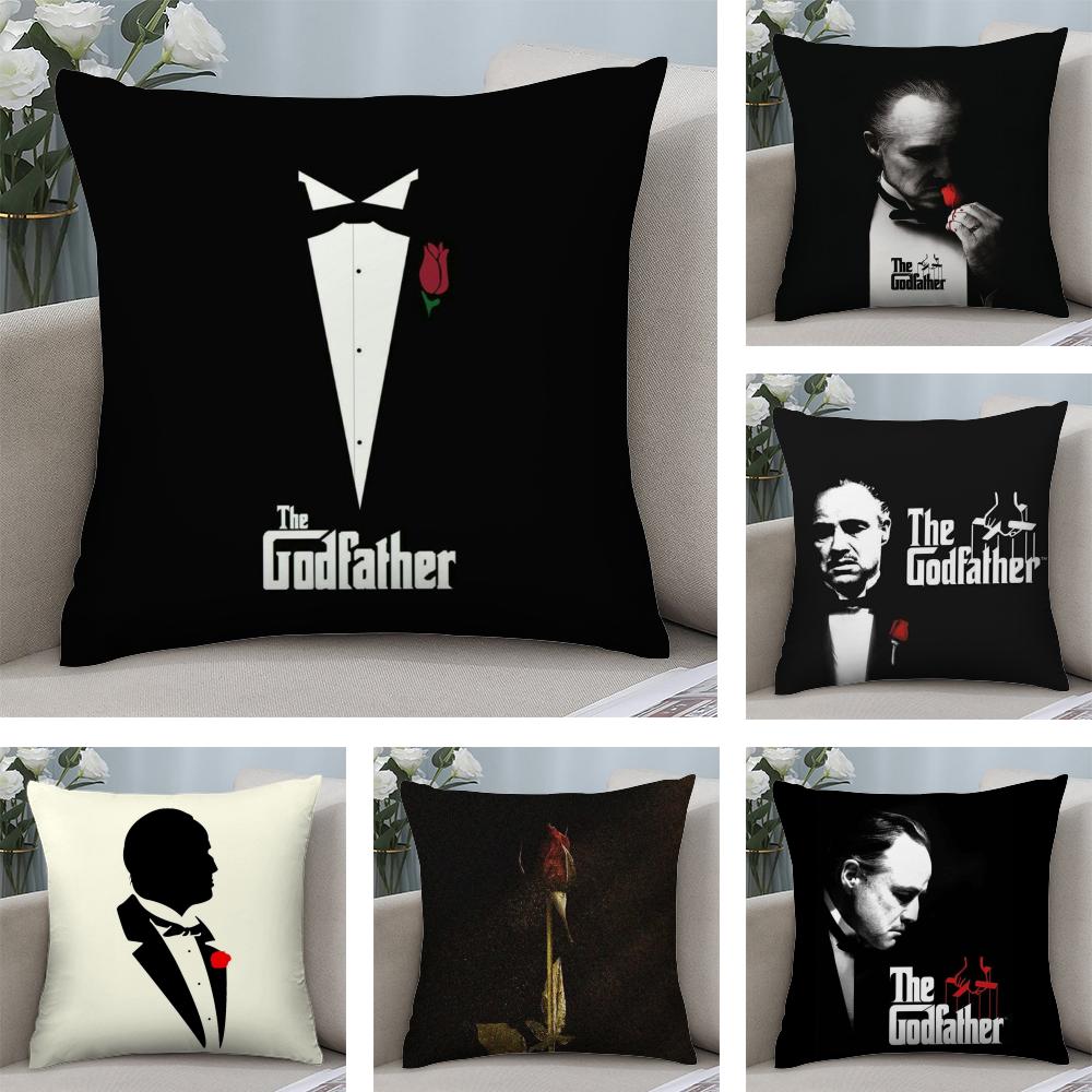 Film The GGodfather Cushion Cover Soft Plush Fabric DoubleSided Printed Sofa Cushion Cover for All Seasons Home Decor Gift