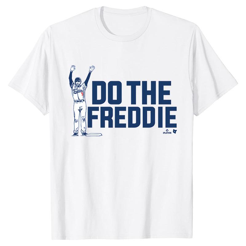 Freddie Freeman American Baseball Player Print Loose Round Neck Pure Cotton Short Sleeved T-Shirts Unisex