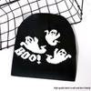 Ghost Pattern Halloween Knit Beanie - Trendy & Warm