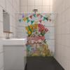 1PC Easter Bunny Easter Egg Decoration Shower Curtain, Playful rabbit theme With 12 hooks,Spring Holiday Bathroom Decoration