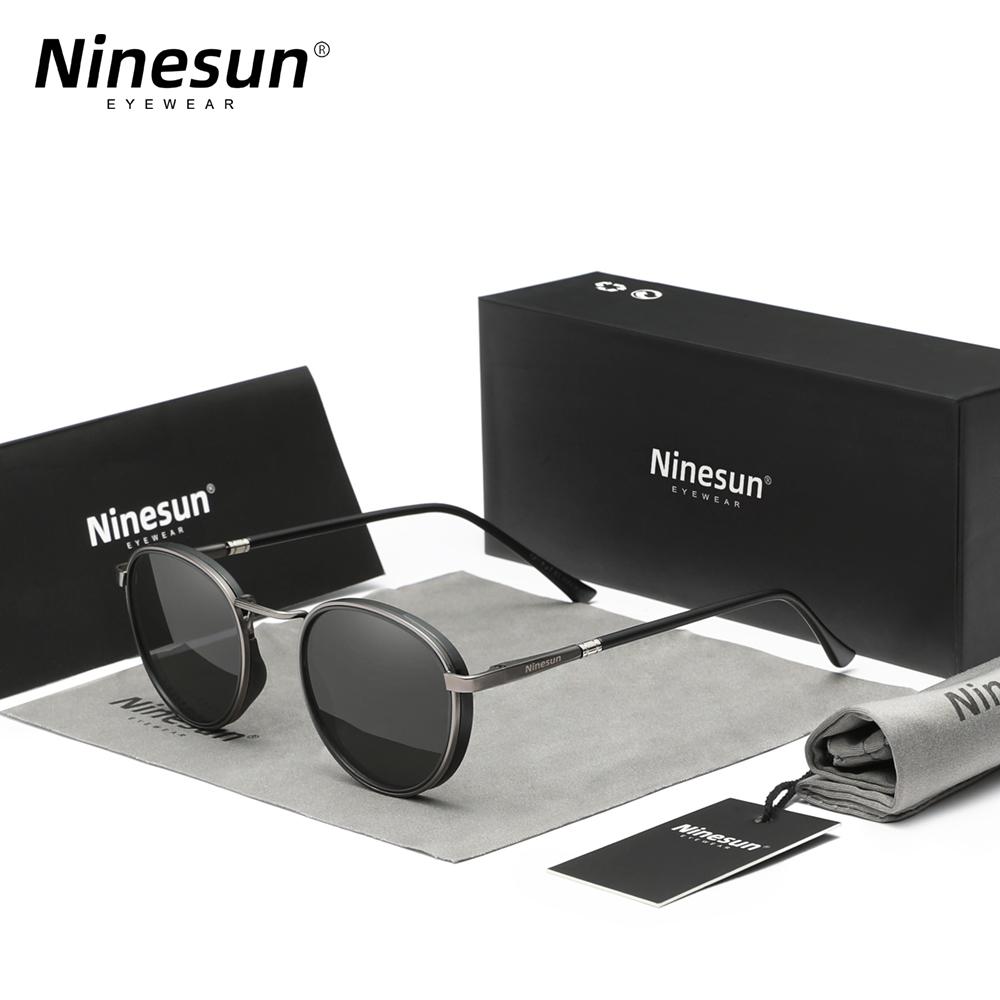 Солнцезащитные очки Ninesun небольшого размера в круглой оправе для мужчин UV400 поляризованные роскошные брендовые винтажные женские защитные очки