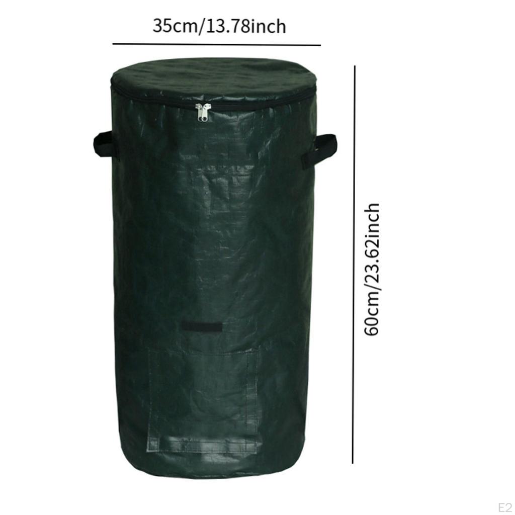 Мешок-контейнер для компоста для улицы, для сада, для двора, для отходов газона, с крышкой на молнии и ручками для сада
