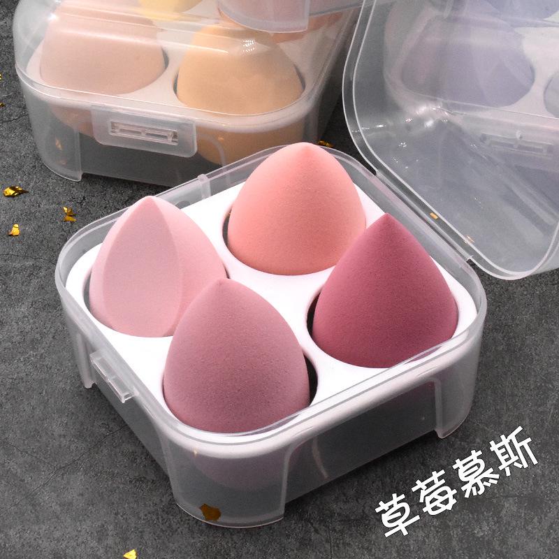 Ultra-Soft Beauty Sponge Set: Non-Absorbing, Dual-Use for Dry/Wet Application, Includes 4 Air Cushion Puffs