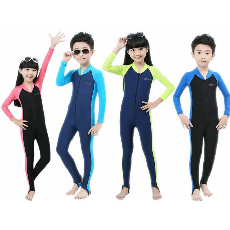 Kids UV Protection Rash Guard Swimwear Surfing Diving Swimming Quick Dry Breathable Long Sleeve Sunsuit Boys Girls