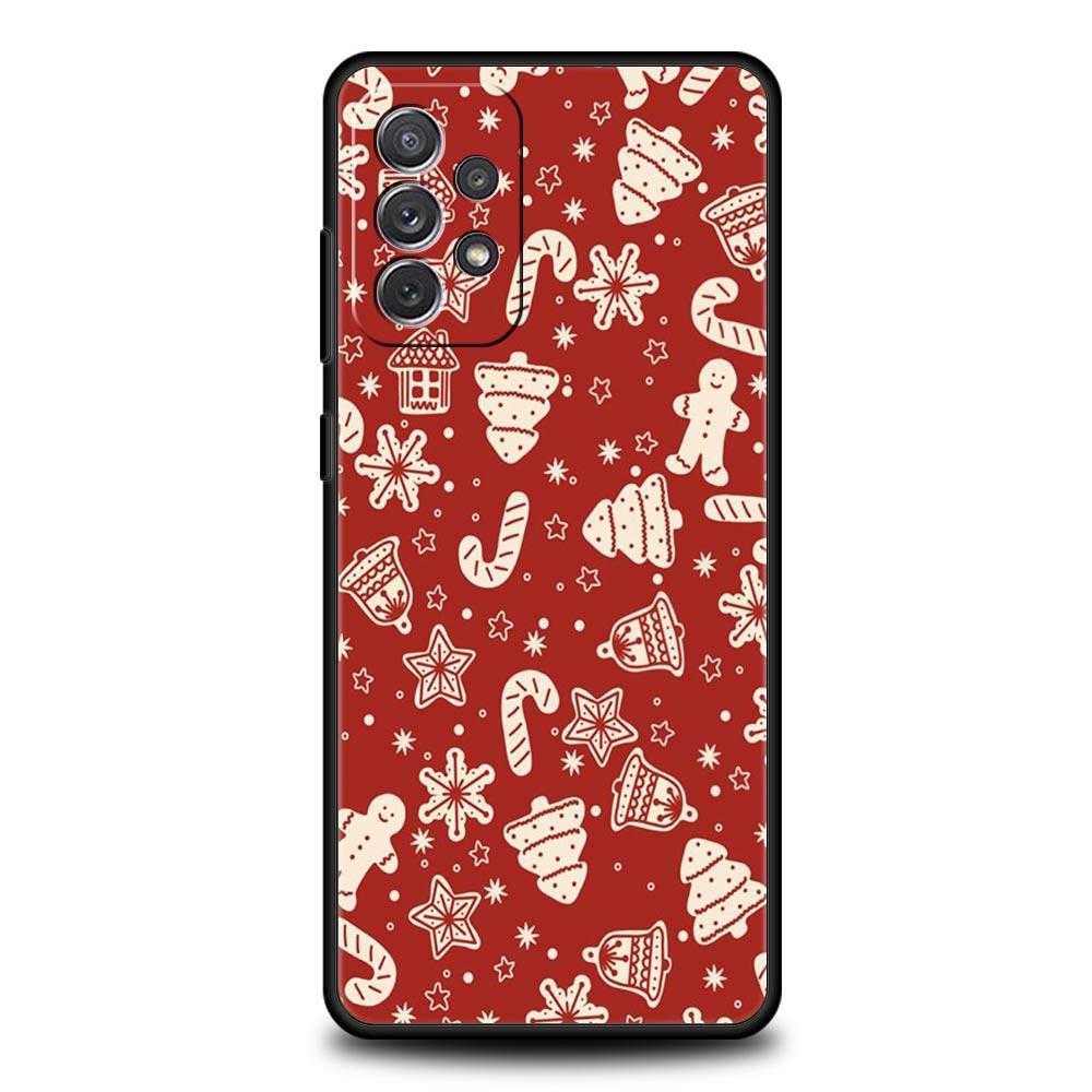 Мультяшный рождественский чехол для телефона Samsung Galaxy A15 A13 A51 A71 A41 A31 A21S A03S A05 A35 A32 A55 A23 A25 A33 A53 A73 5G