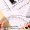 4-Piece Set Transparent Plastic Rulers Straight Rulers Protractors Set Square Kawaii School Stationery Kid Math Stationery