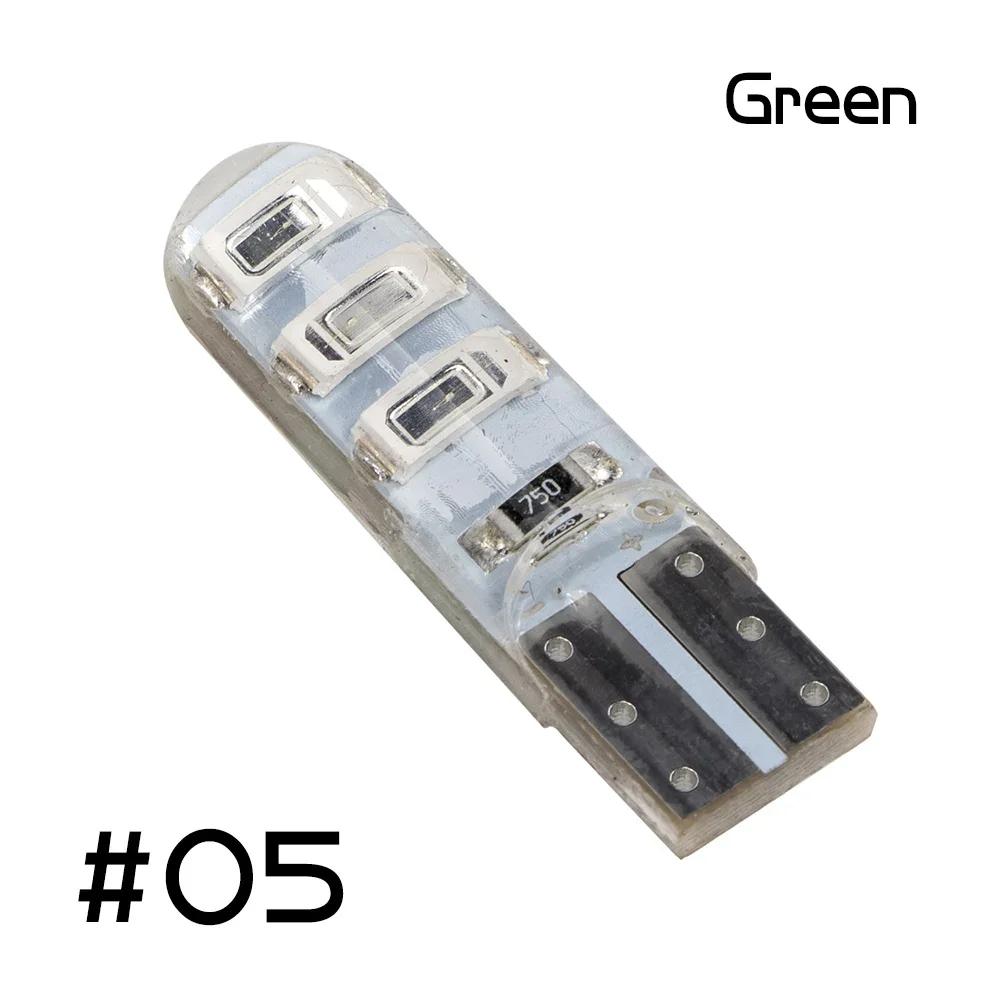 10 шт. T10-5630 силиконовая ледяная синяя белая красная светодиодная лампа светодиодная лампа поворотный сигнал боковой фонарь солнечный дневной свет автомобильный номерной знак светодиодная лампа ширины