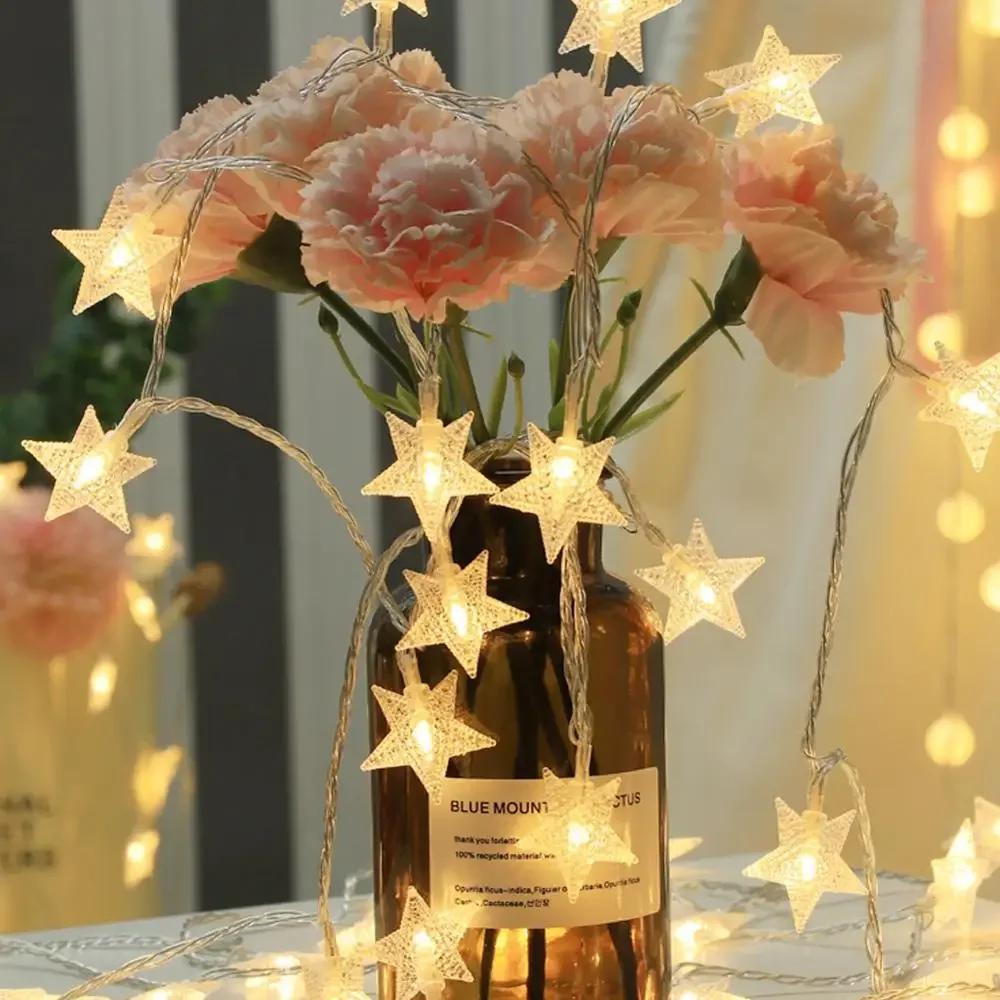 10/20 светодиодных звездных гирлянд, мерцающие гирлянды на батарейках, рождественские лампы для праздников, вечеринок, свадеб, декоративные гирлянды