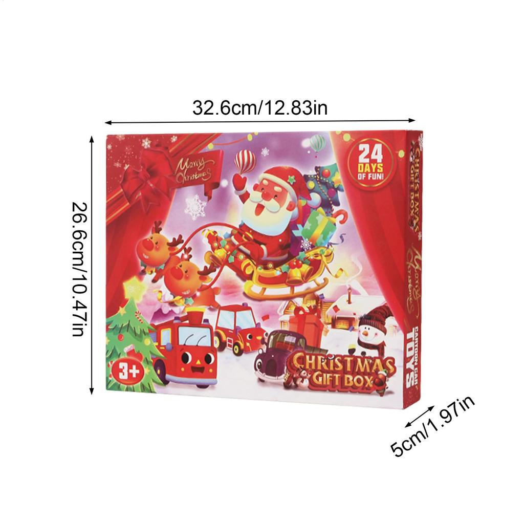 24 Дня Рождественский Адвент-Календарь Машинки Строительный Пожарный Грузовик Машинки 2026 Календарь Обратного Отсчета Подарочная Коробка для Детей