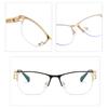 6210 Hollow Point Paint Metal Glasses Frame, New Personalized Half-Frame Anti-Blue Light Fashionable Versatile Flat Mirror