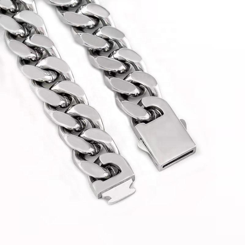 Fashionable Stainless Steel Hip-hop Cuban Bracelet Retro Punk Vacuum Electroplated Cuban Chain Bracelet Jewelry Elegant Bracelet