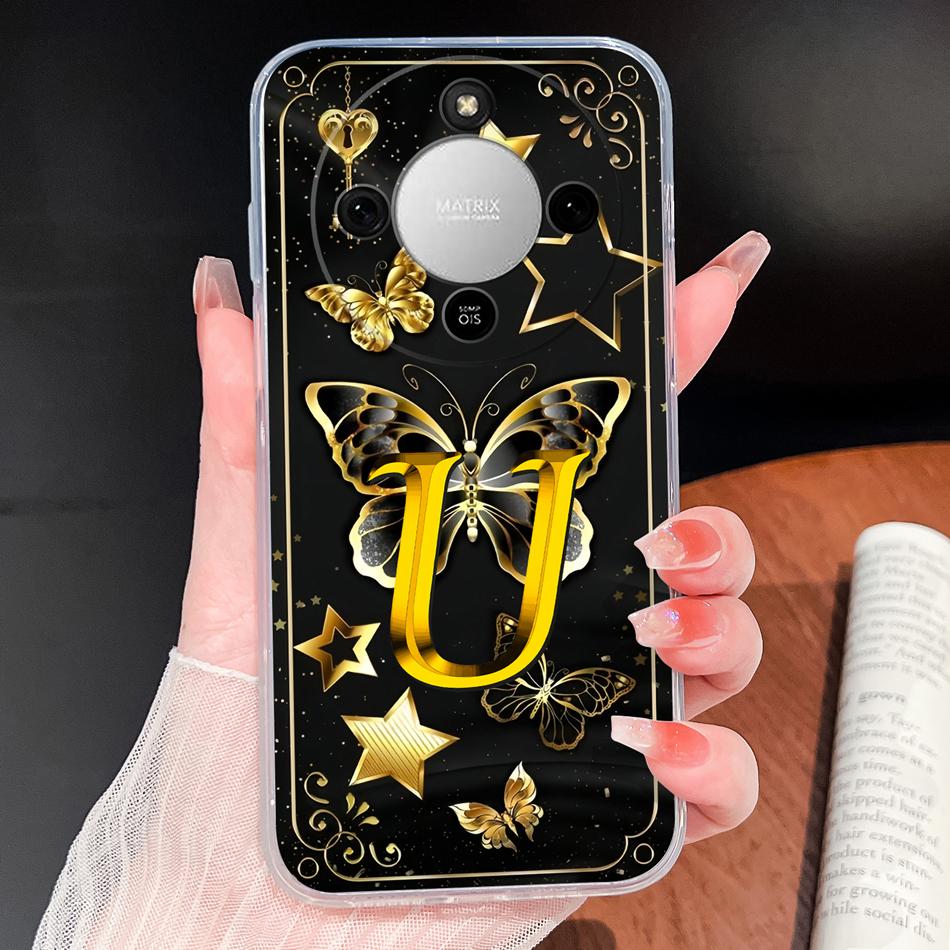 Чехол для Honor X70 5G Светящиеся буквы Прозрачный Силиконовый Ударопрочный Задний чехол для Honor X 70 Мягкий Легкий Защита для телефона