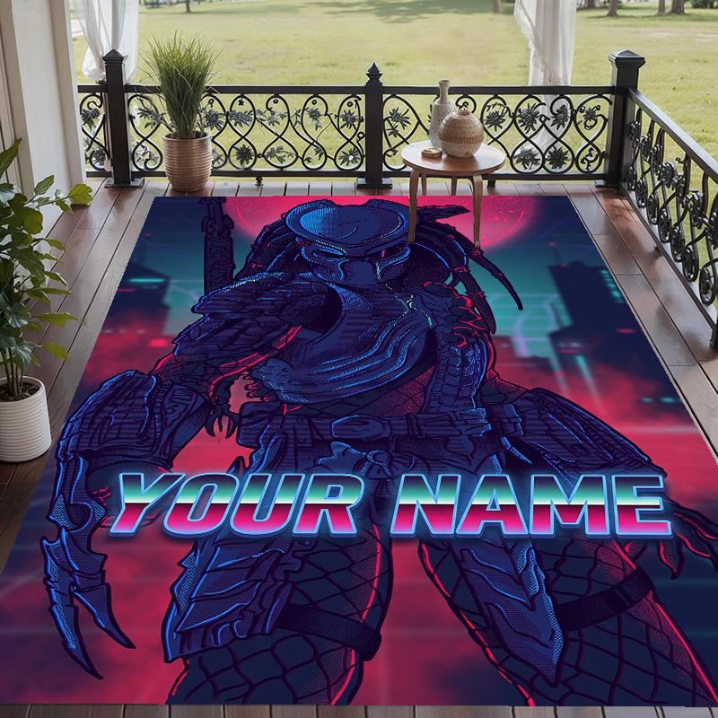 Custom Text Predator Pattern Floor Rug Soft Indoor Carpet Mat Living Room Bedroom