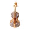 Fashion Women Gold Silver Plated Crystal Violin Scarf Brooches Rhinestone Brooch ARI