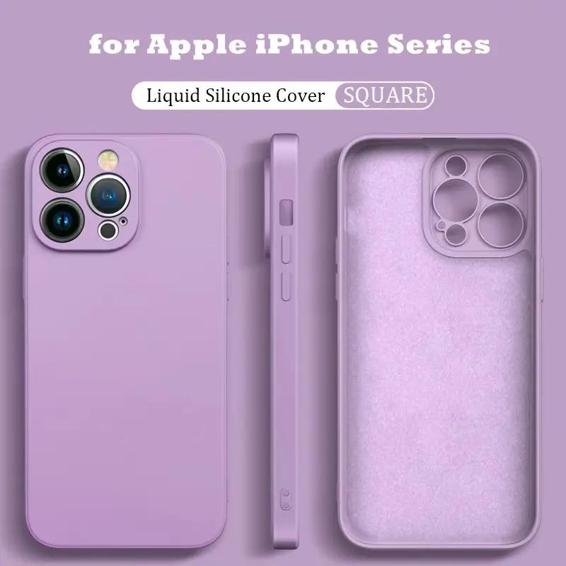 Роскошный жидкий противоударный чехол для телефона для iPhone 11 12 13 14 Pro Max Plus XR X XS 7 8 SE 2 3, силиконовые чехлы с полным покрытием объектива