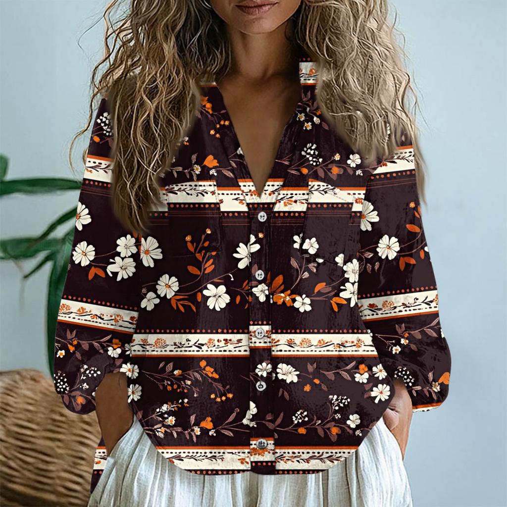 Женские хлопковые льняные топы с длинными рукавами, свободные футболки с V-образным вырезом в стиле бохо, винтажные блузки