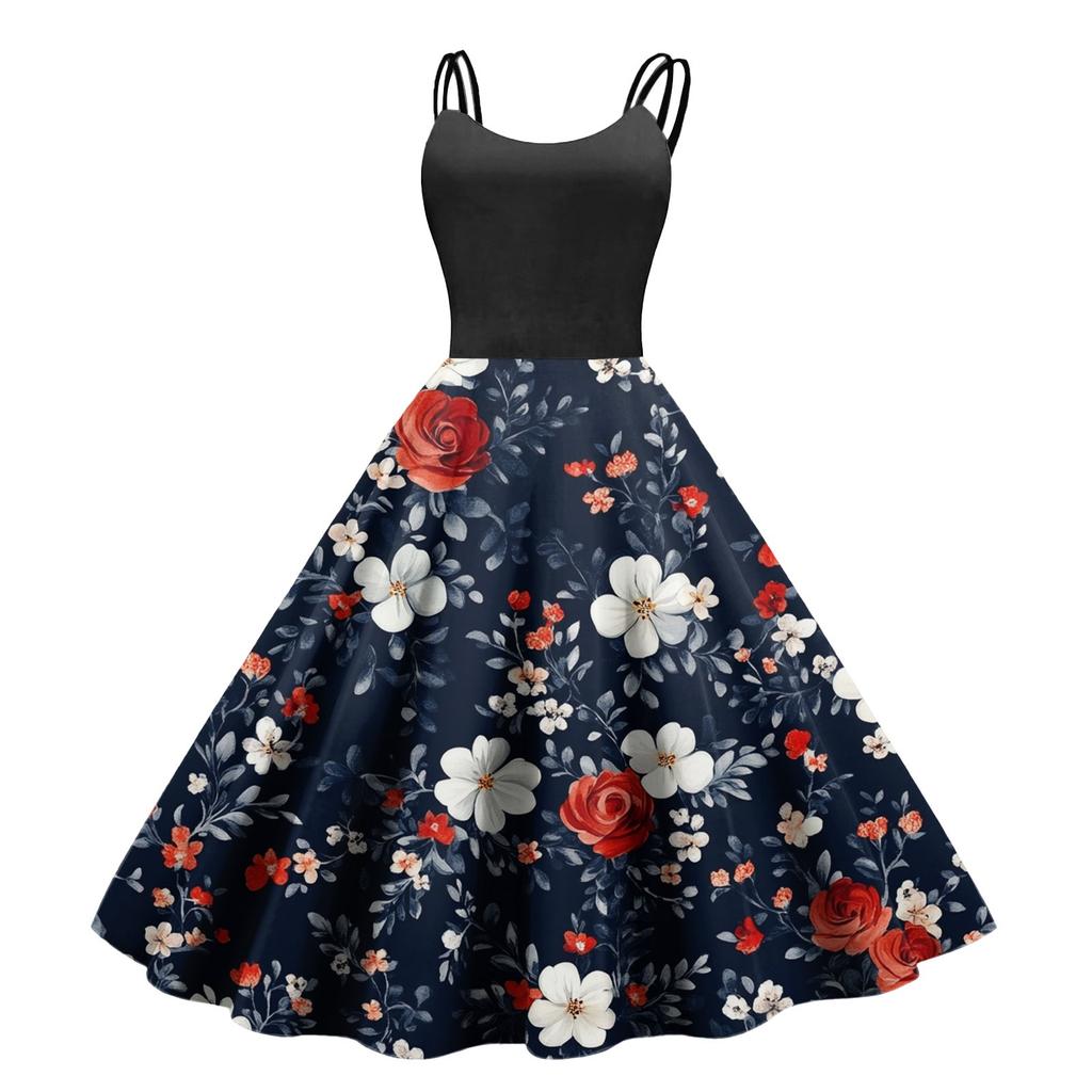 Женское повседневное модное платье с принтом в стиле ретро с открытыми плечами в стиле панк в стиле ретро