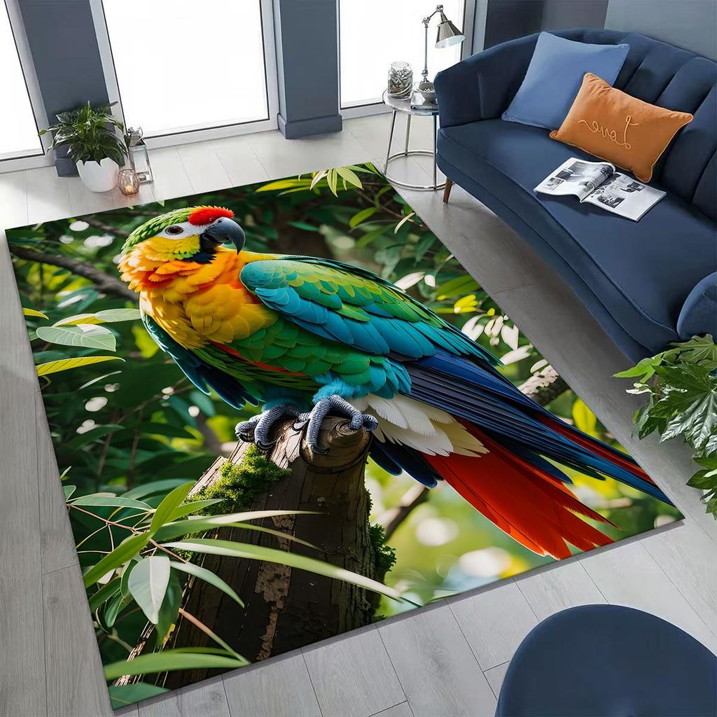 Красочный тропический попугай ара, натуральное искусство птиц, ковер для спальни, гостиной, дивана, домашний коврик для двери, декор, большой нескользящий коврик для пола