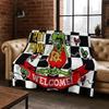3D Бунтарский RAT FINK Автомобильный Знак Мультяшное Фланелевое Одеяло, Теплое и Уютное Мягкое Плед для Дома Спальни Кровати Дивана Покрывало для Пикника
