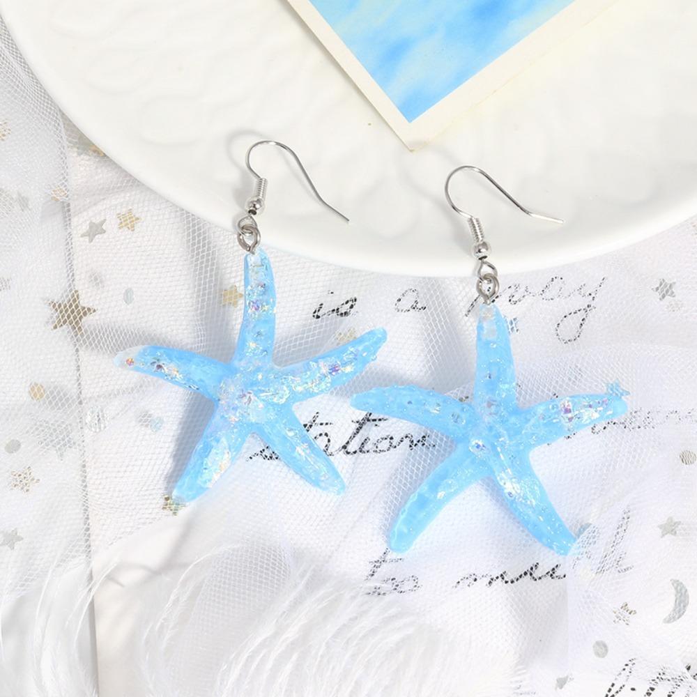 Bohemian Starfish Earrings Pendant Exaggerated Earrings Jewelry Gifts Starfish Ear Stud  Women