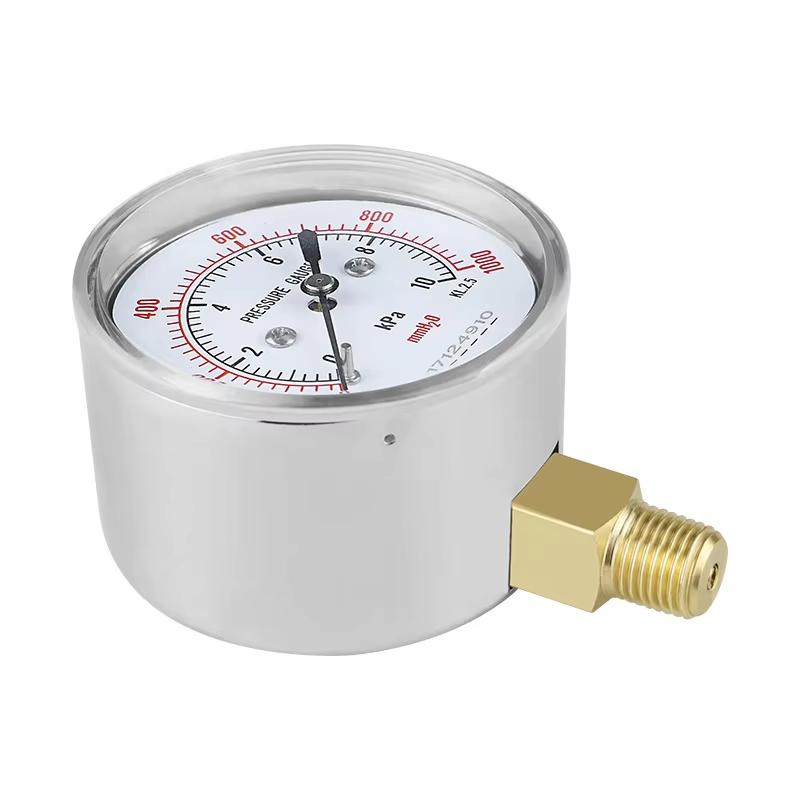 Diaphragm Pressure Gauge 10KPa Gas Meter Natural Barometer Overpressure Protection Type Micro Pressure Gauge KPa Vacuum Meter