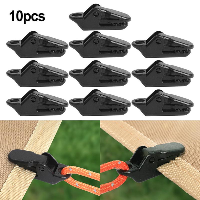 10Pcs Sturdy Tent Clips Outdoor Tarpaulin Clips Anti-Wind Fixed Camping Tent Clamp Clips Crocodile Clip Hook For Outdoor Camp