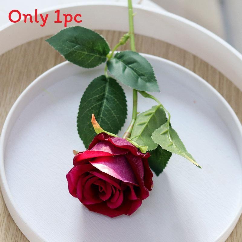 Artificial Silk Rose Flower For Wedding Party Home Decor Wall Display Arrangement