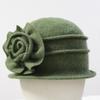Autumn Winter Girl's Cap Flower Style Pure Wool Fedora Women's Hat Elegant