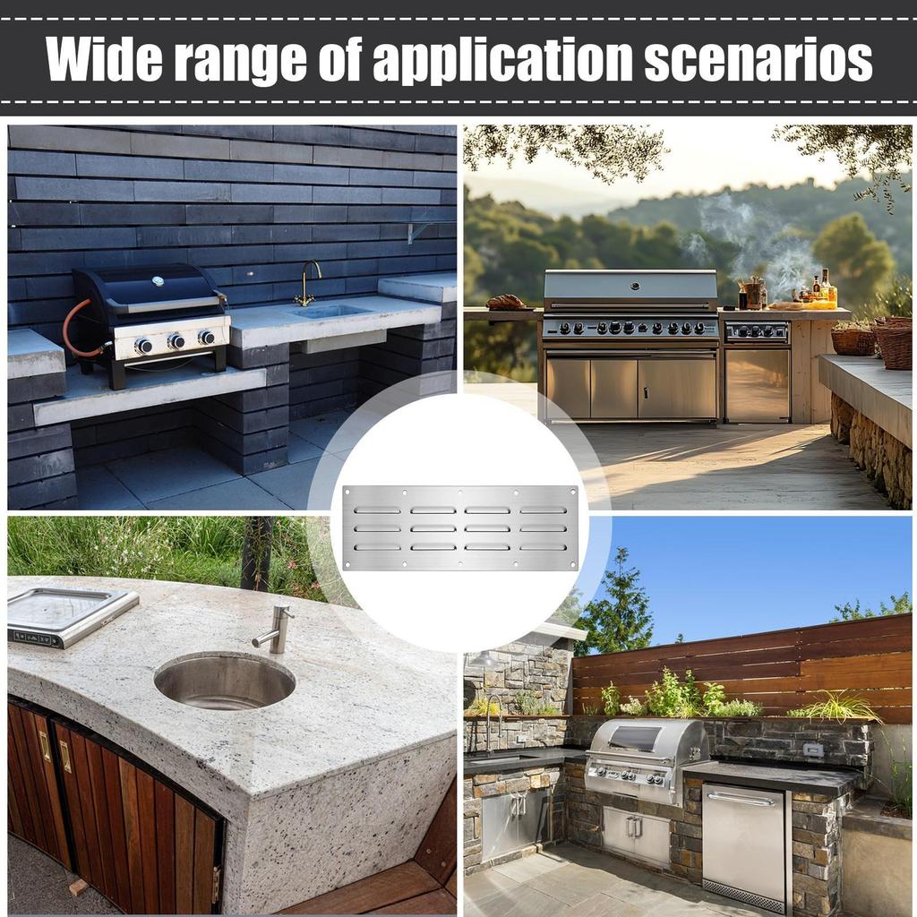 Small Vent Cover Grill Ventilation Exhaust Panel Stainless Steel Venting Panel For Fire Pit BBQ Barbecue Stove Garden Party