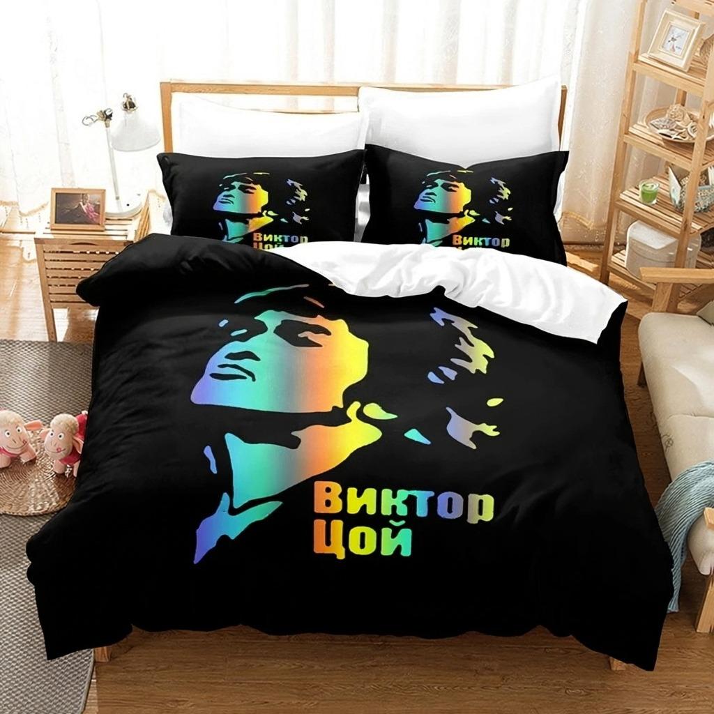 Singer V-Viktor Tsoi Rock  Bedding Sets Rock Star Bed Supplies Set Duvet Cover Comforter Set Bedding Set Luxury Birthday Gift