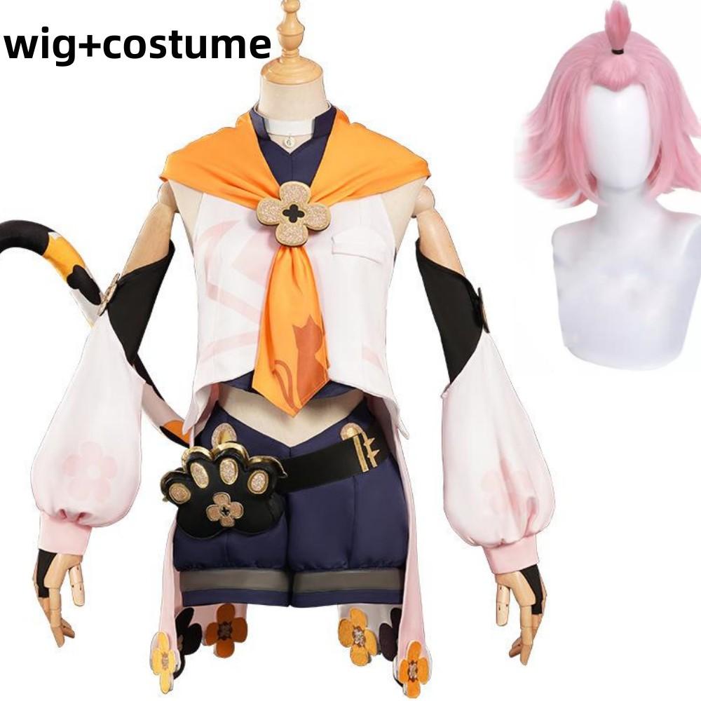Anime Game Diona Kätzlein Cosplay Costume Cat's Tail Tavern Wig Uniform Full Set Woman Kawaii Halloween Suit