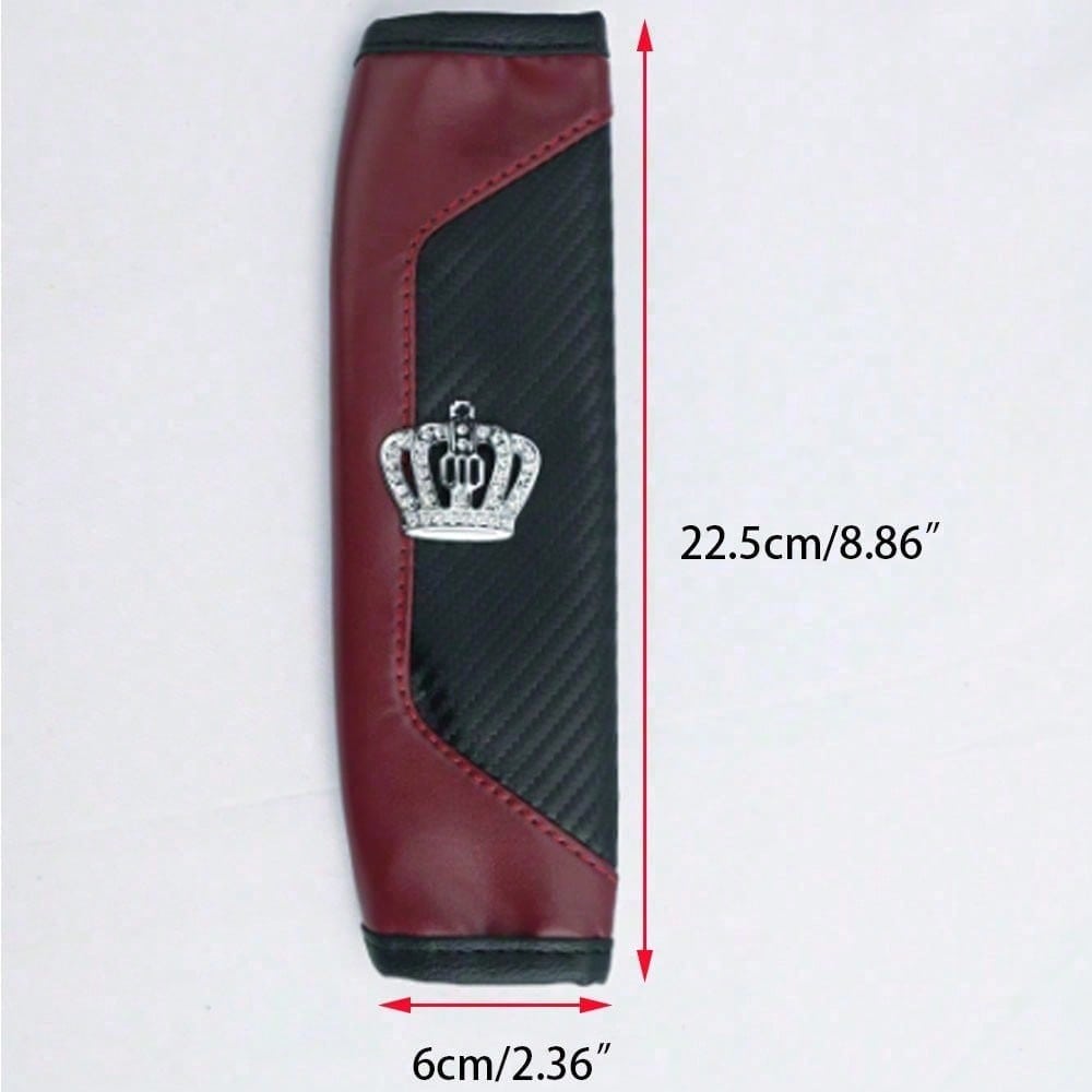Трансграничная электронная торговля Автомобильная накладка на плечо из кожи с карбоновым волокном, Накладка на плечо в виде короны