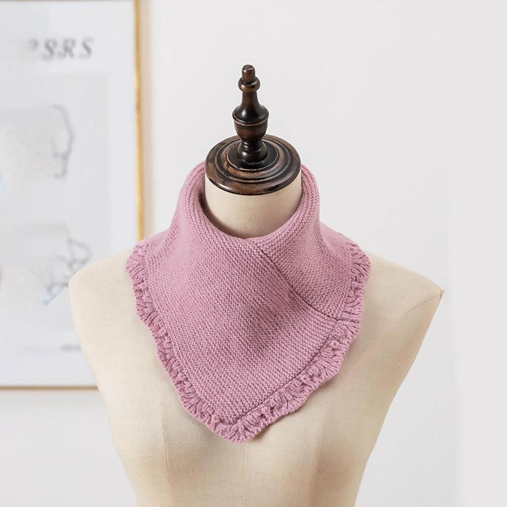 Windproof Knitting False Collar Detachable Triangle Scarf Casual Head Neck Warm Cover Women